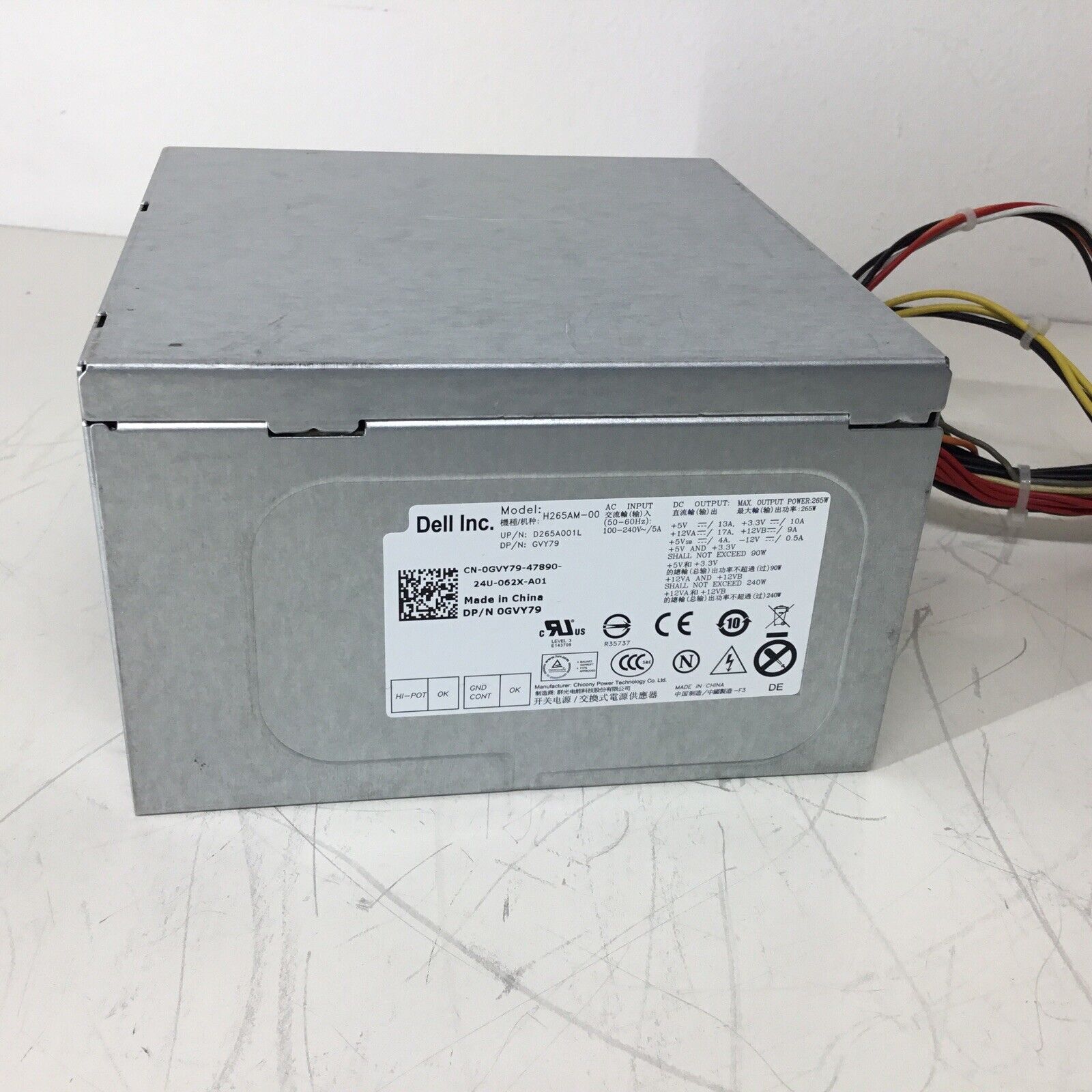 Dell 265W PSU 0GVY79 Power Supply H265AM-00