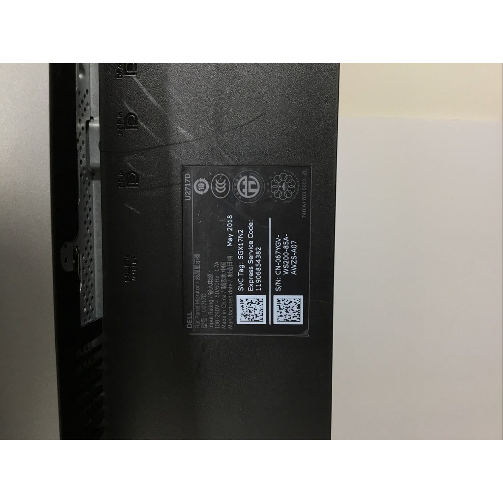 Dell U2717D 27" UltraSharp 16:9 InfinityEdge IPS Monitor - Black