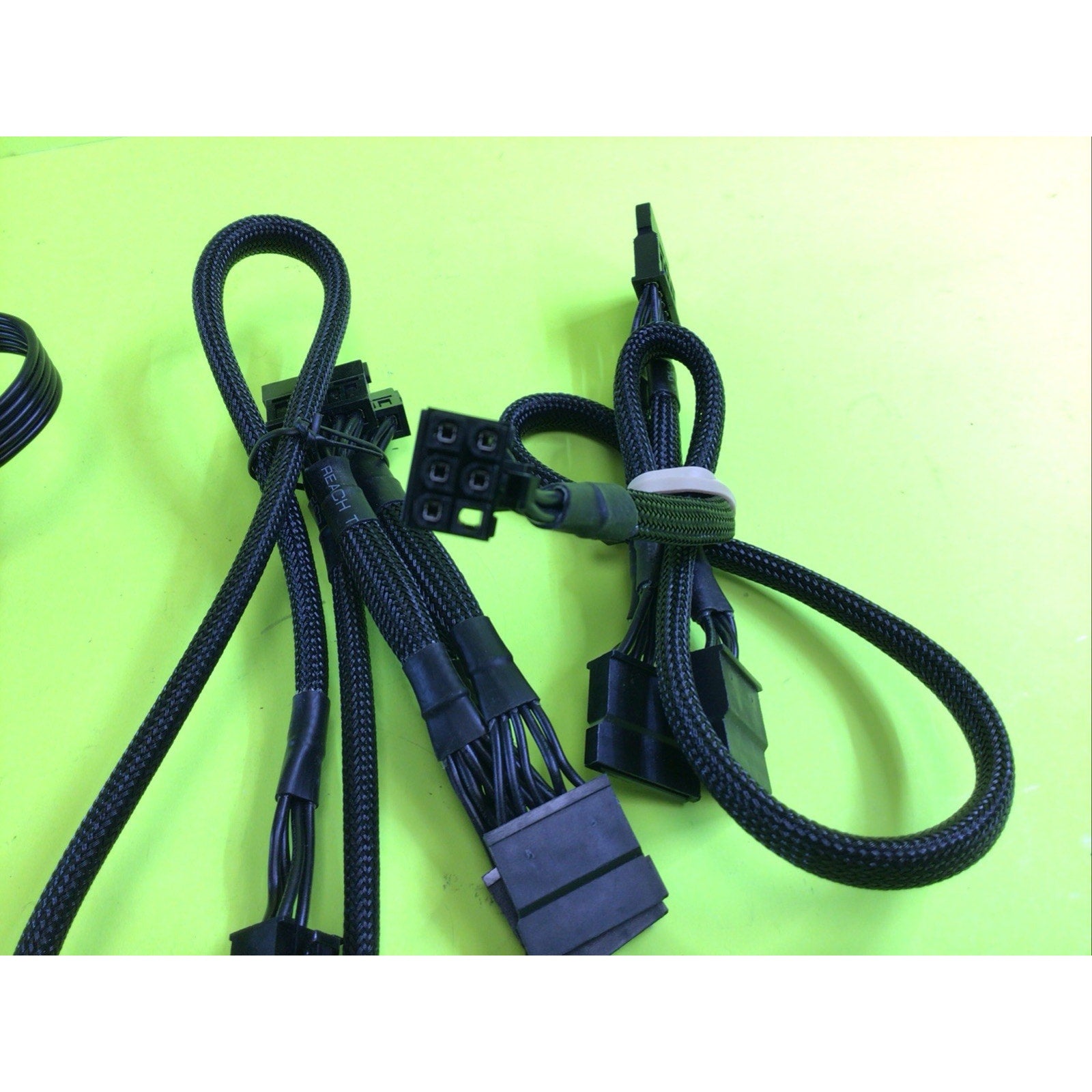 Lot of 3 Modular Power Supply 6 Pin to SATA Cables