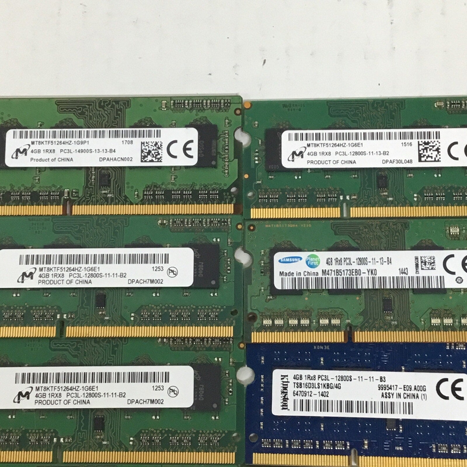 Lot of 12 Assorted Brand DDR3 4GB Ram Sticks
