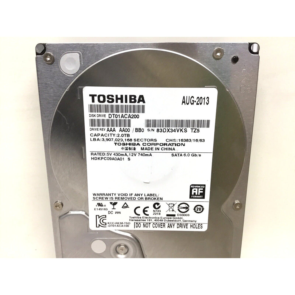 Toshiba 2TB HDD 7200RPM 64MB Cache SATA III 6.0Gb/s 3.5" Hard Drive DT01ACA200
