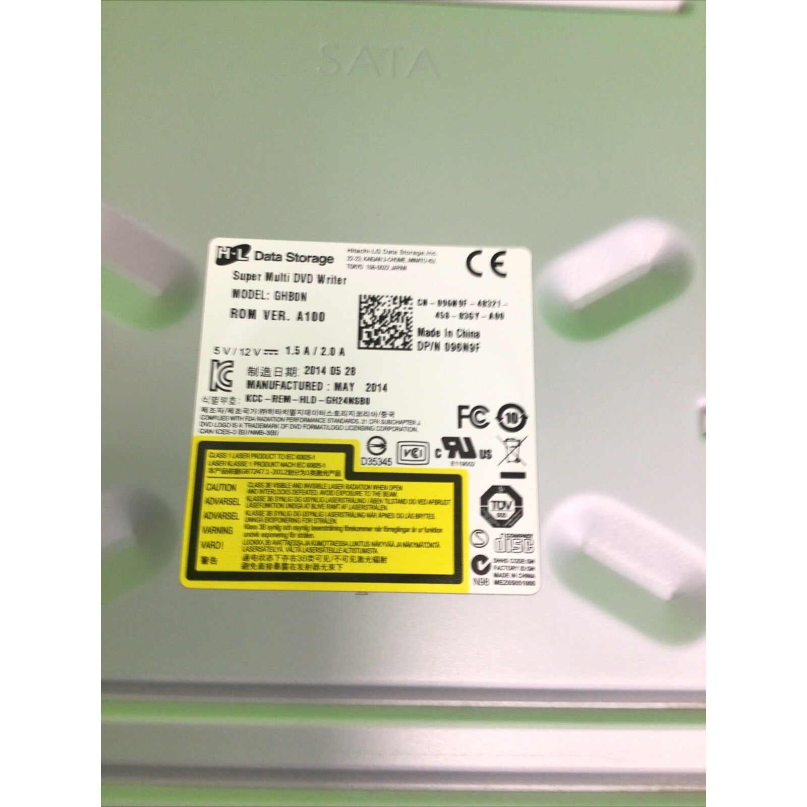 Dell Desktop DVD/CD Writer Drive SATA HL Data Storage GHB0N Dell PN: 096N9F