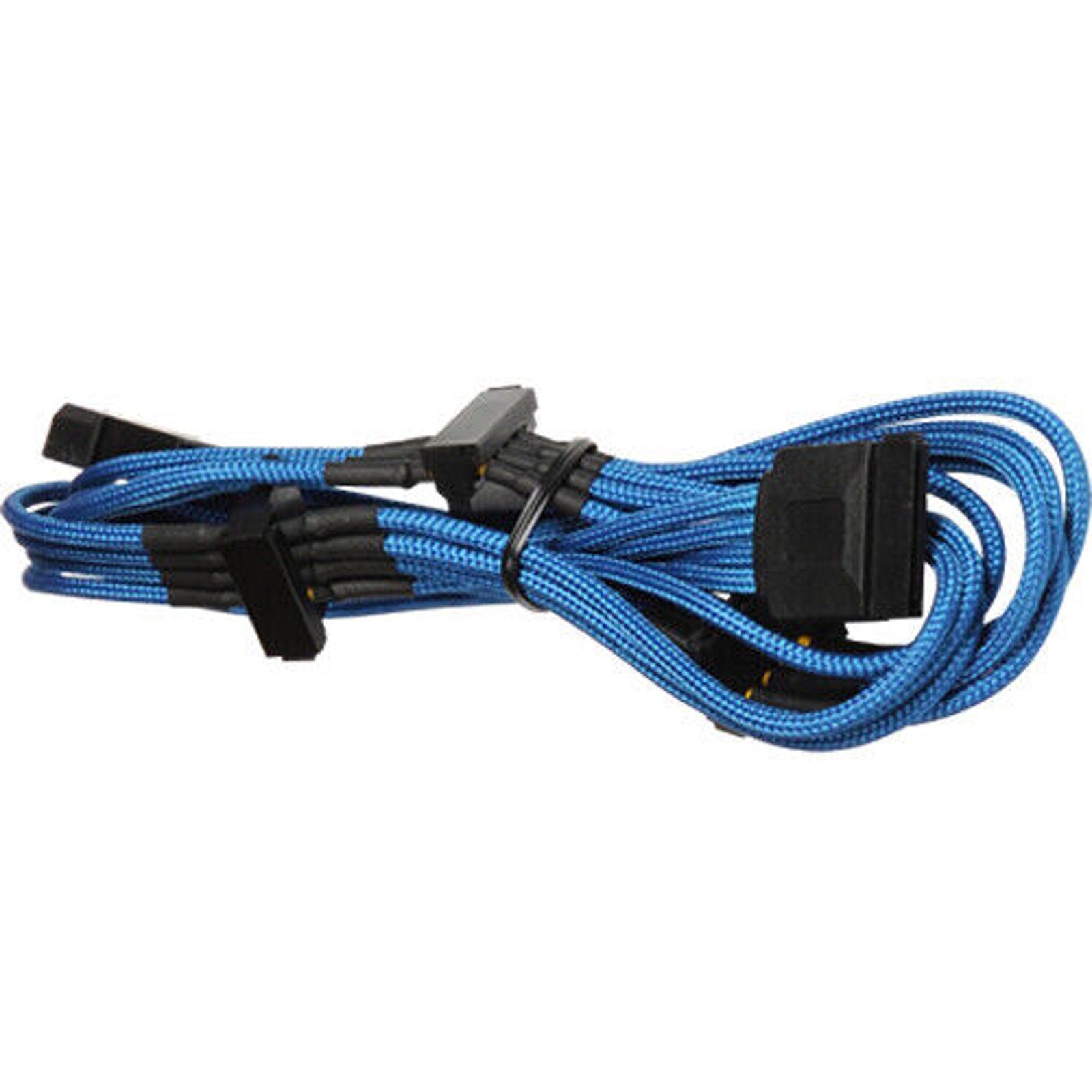 4-Pin LP4 Power to 4x SATA Splitter Power PC Adapter Cable - Light Blue