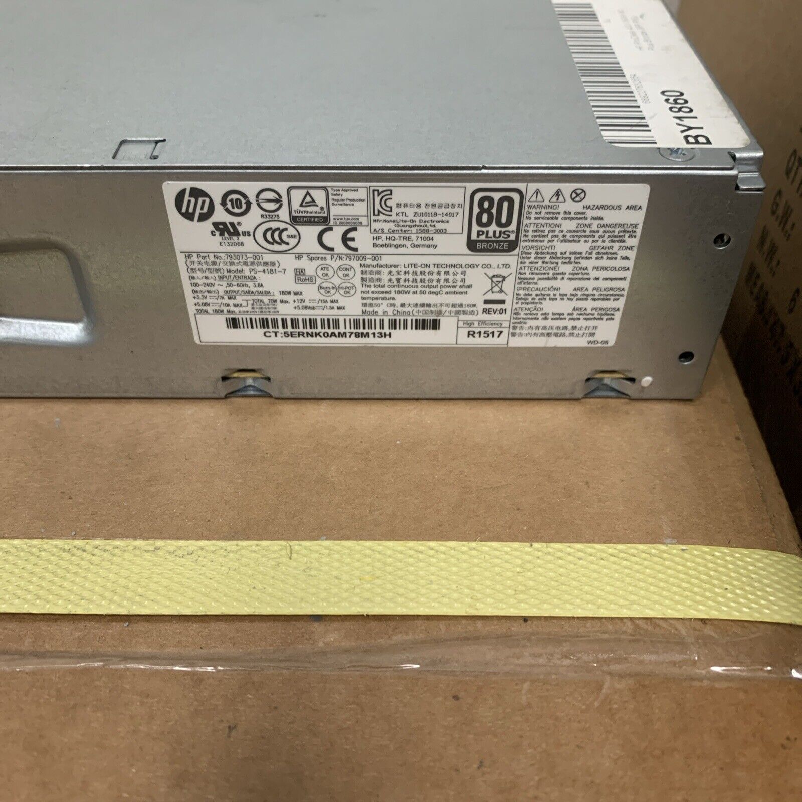 HP ProDesk 400 G3 180 W Desktop Power Supply 793073-001 PS-4181-7 797009-001