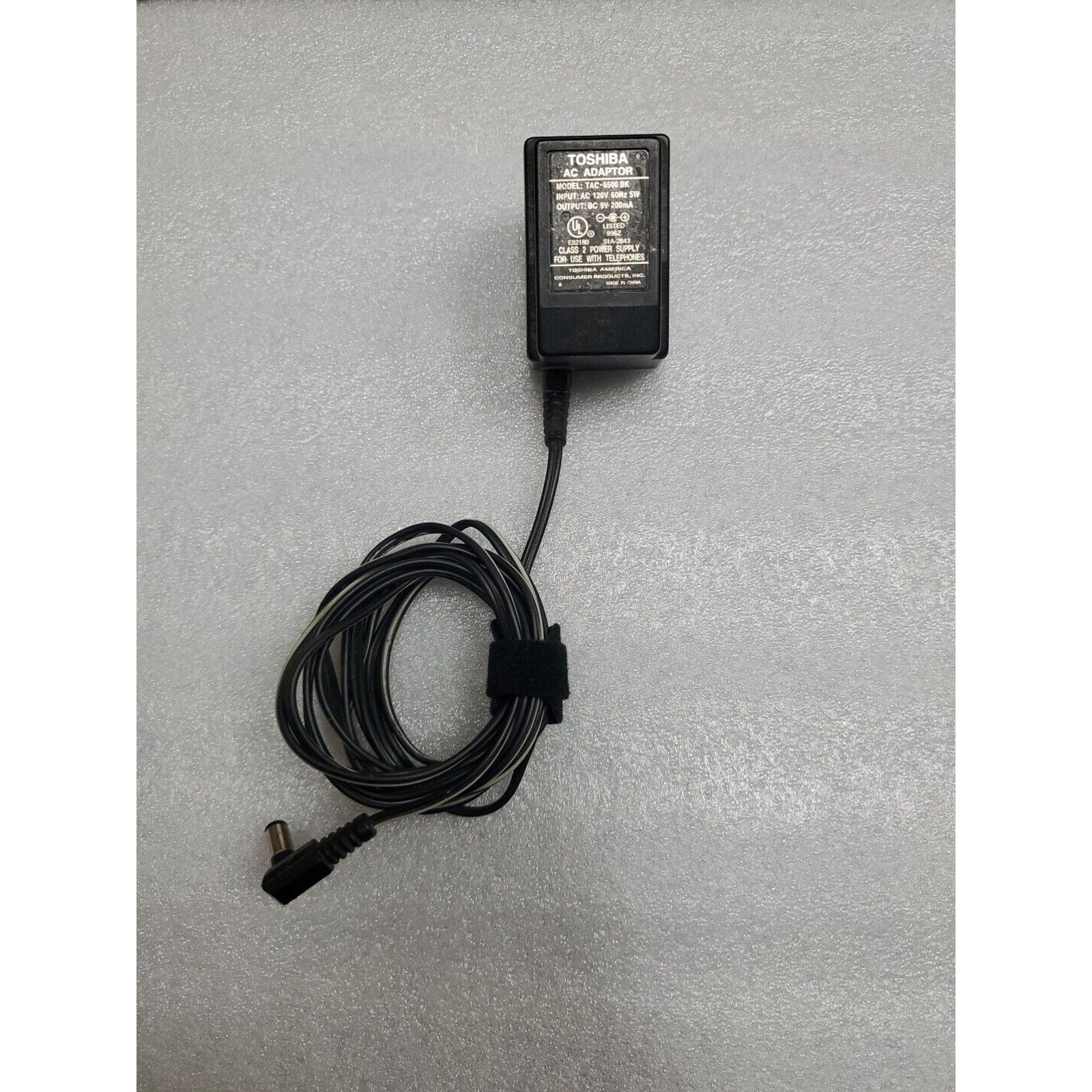 Toshiba TAC-6500BK AC DC Power Supply Adapter 9VDC 200mA