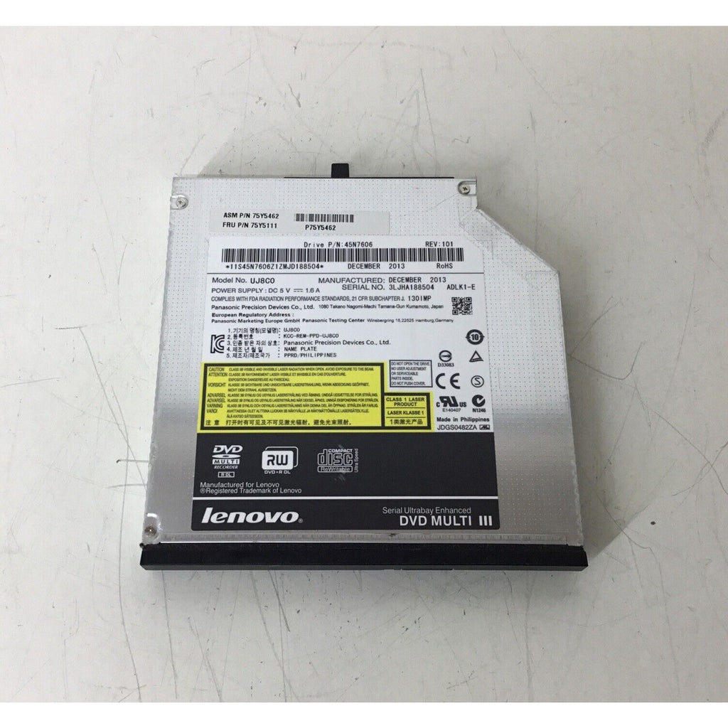 Lenovo Thinkpad DVD SATA Drive UJ8CO 45N7606 75Y5462