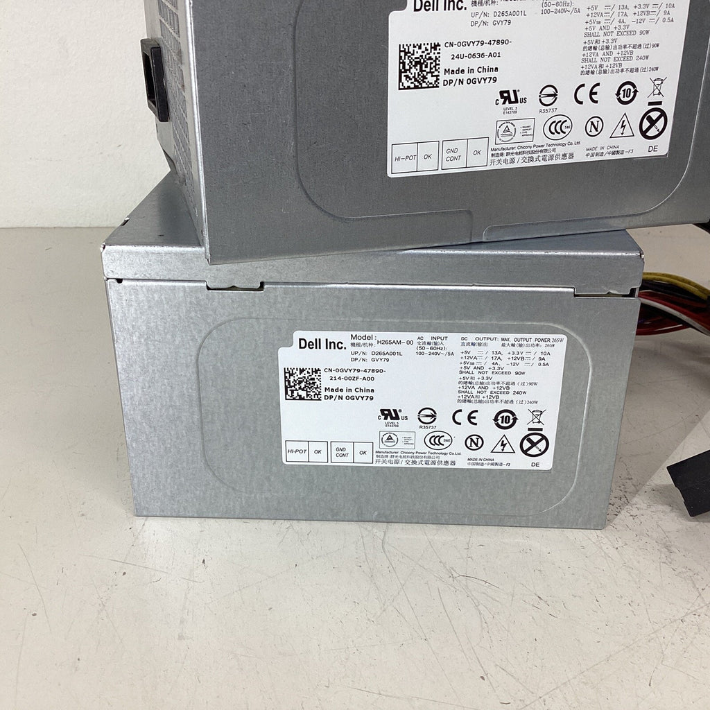 Lot of 2 - Dell 265W ATX Desktop Power Supply 0GVY79 GVY79 H265AM-00