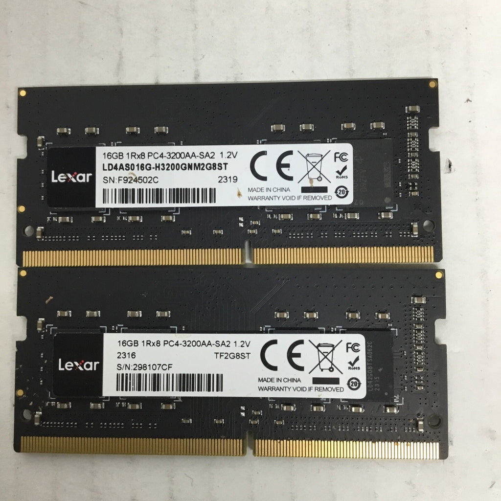Lexar 2x16GB (32GB) DDR4 Memory SODIMM 3200Mhz 1.2V 1Rx8 LD4AS016G-H3200GNM2G8ST