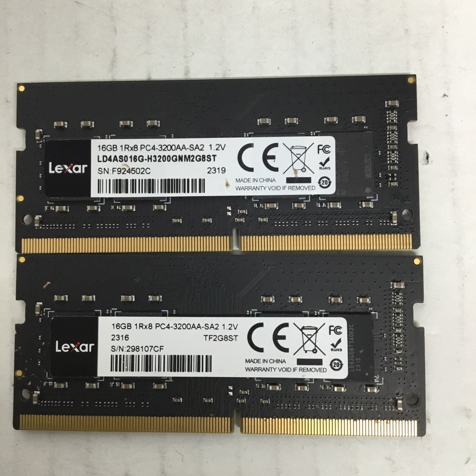 Lexar 2x16GB (32GB) DDR4 Memory SODIMM 3200Mhz 1.2V 1Rx8 LD4AS016G-H3200GNM2G8ST