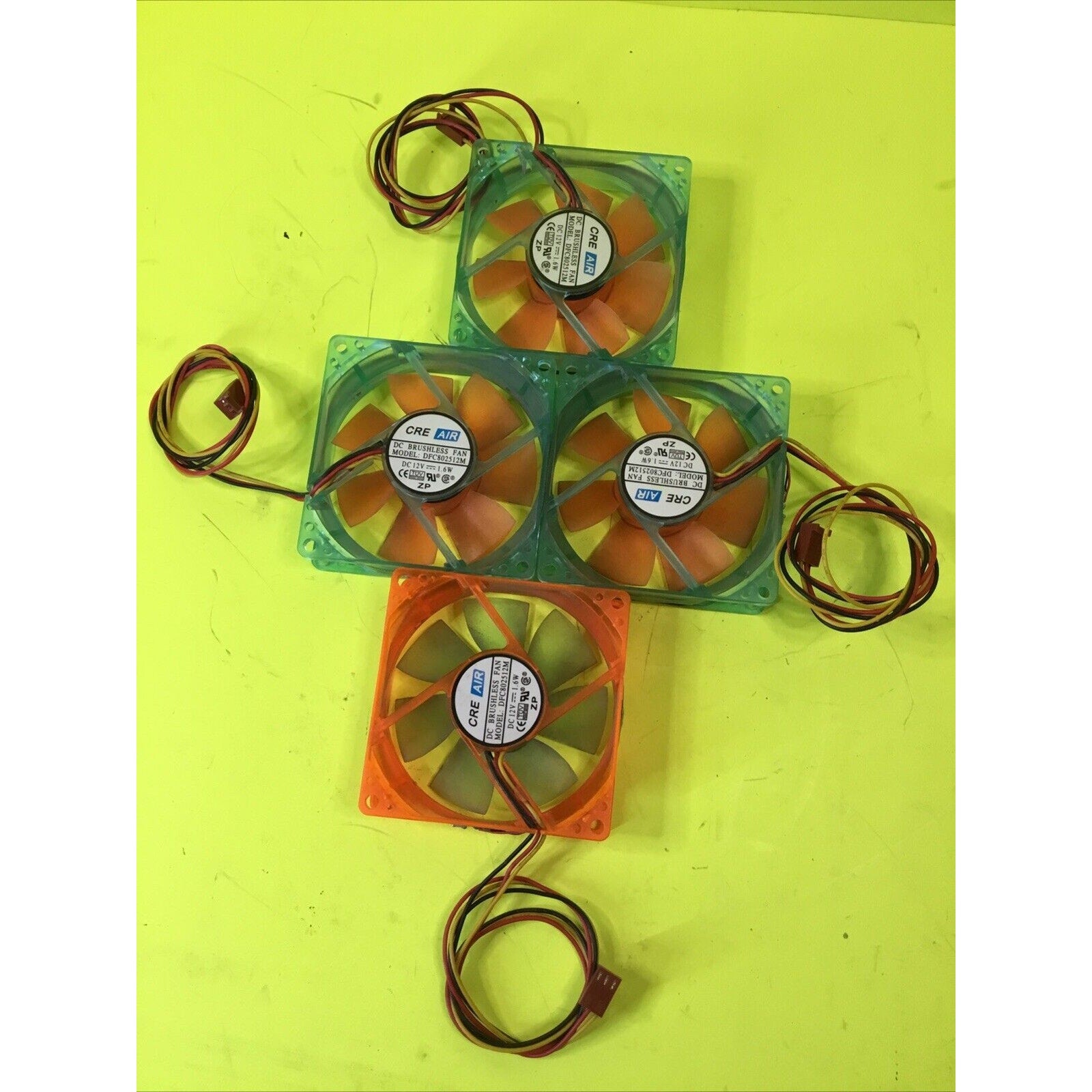 Lot of 4x CRE AIR DC Brushless Computer Fan Model DFC802512M DC12V 1.6W