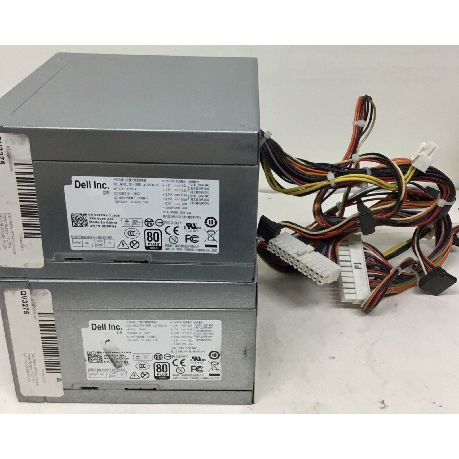 Lot of 2 Dell OptiPlex 3010 7010 9010 275W Power Supply Model AC275EM-00 CPFN1