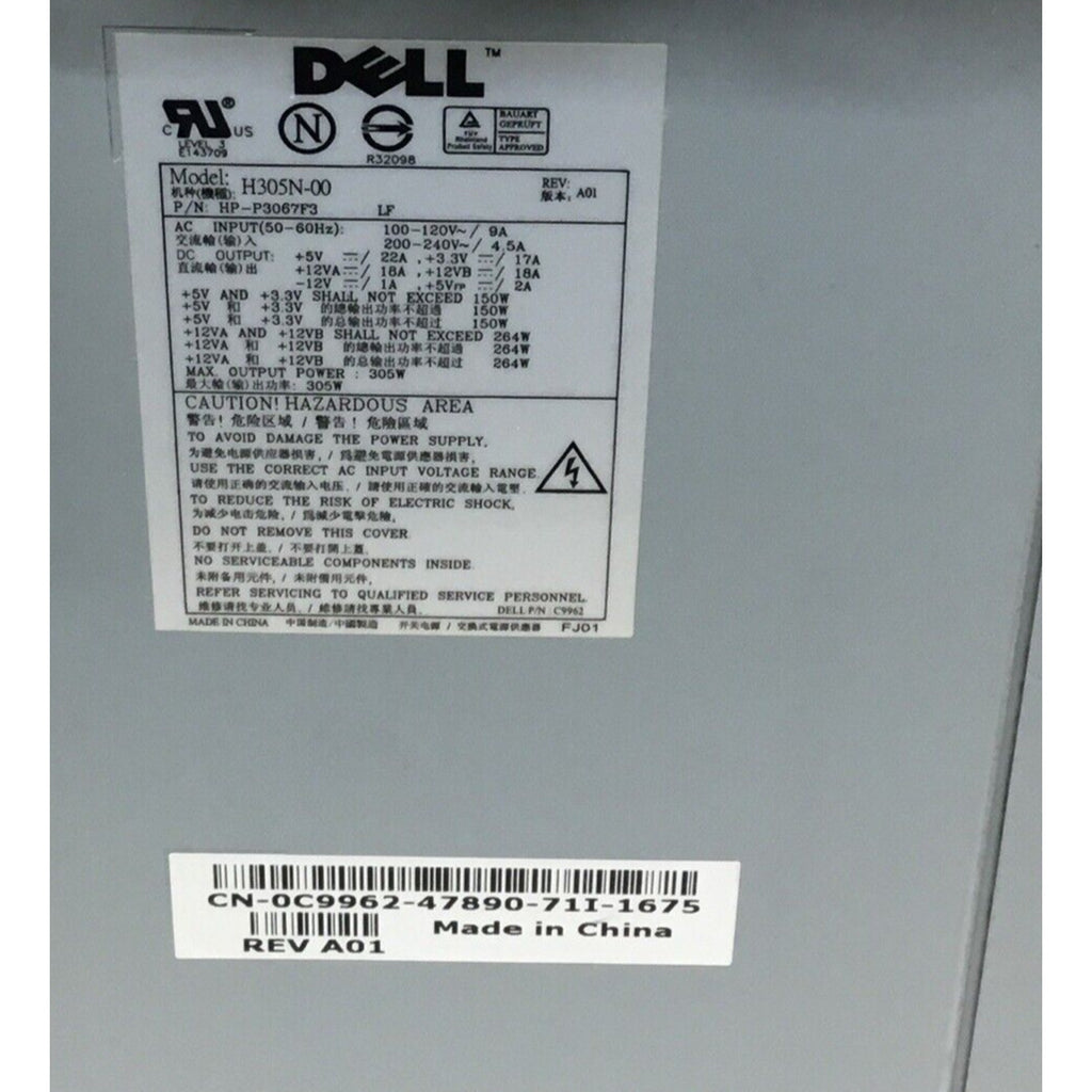 Dell Power Supply PH333 305W PSU H305N-00 HP-P3077F3 LF CN-0PH333-47890-6BN-8720