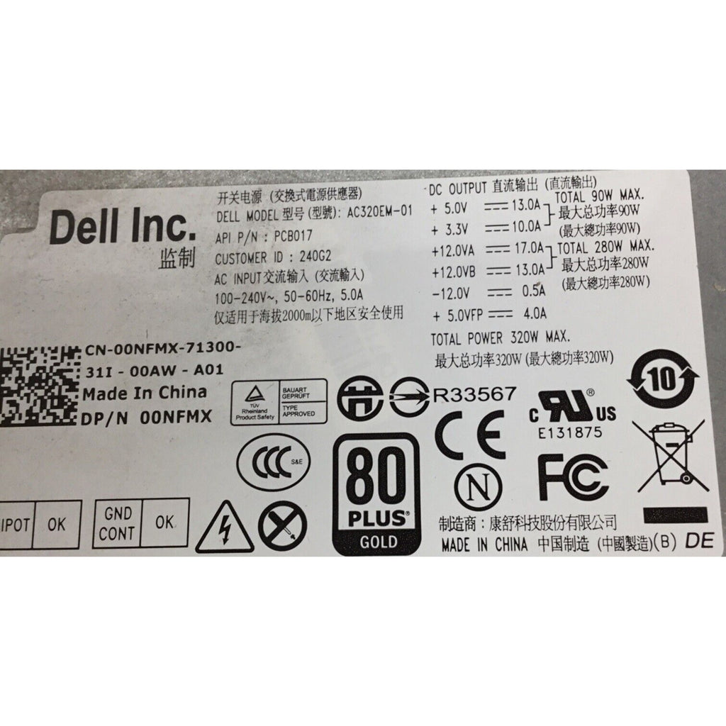 Dell AC320EM-01 / 320W Power Supply 00NFMX 0NFMX