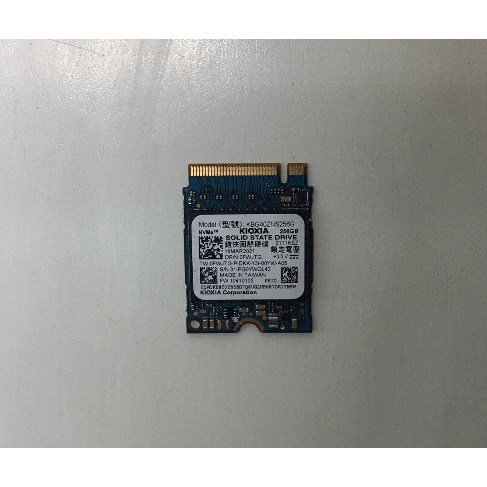 Kioxia KBG40ZNS256G 256GB NVMe 30mm Solid State Drive