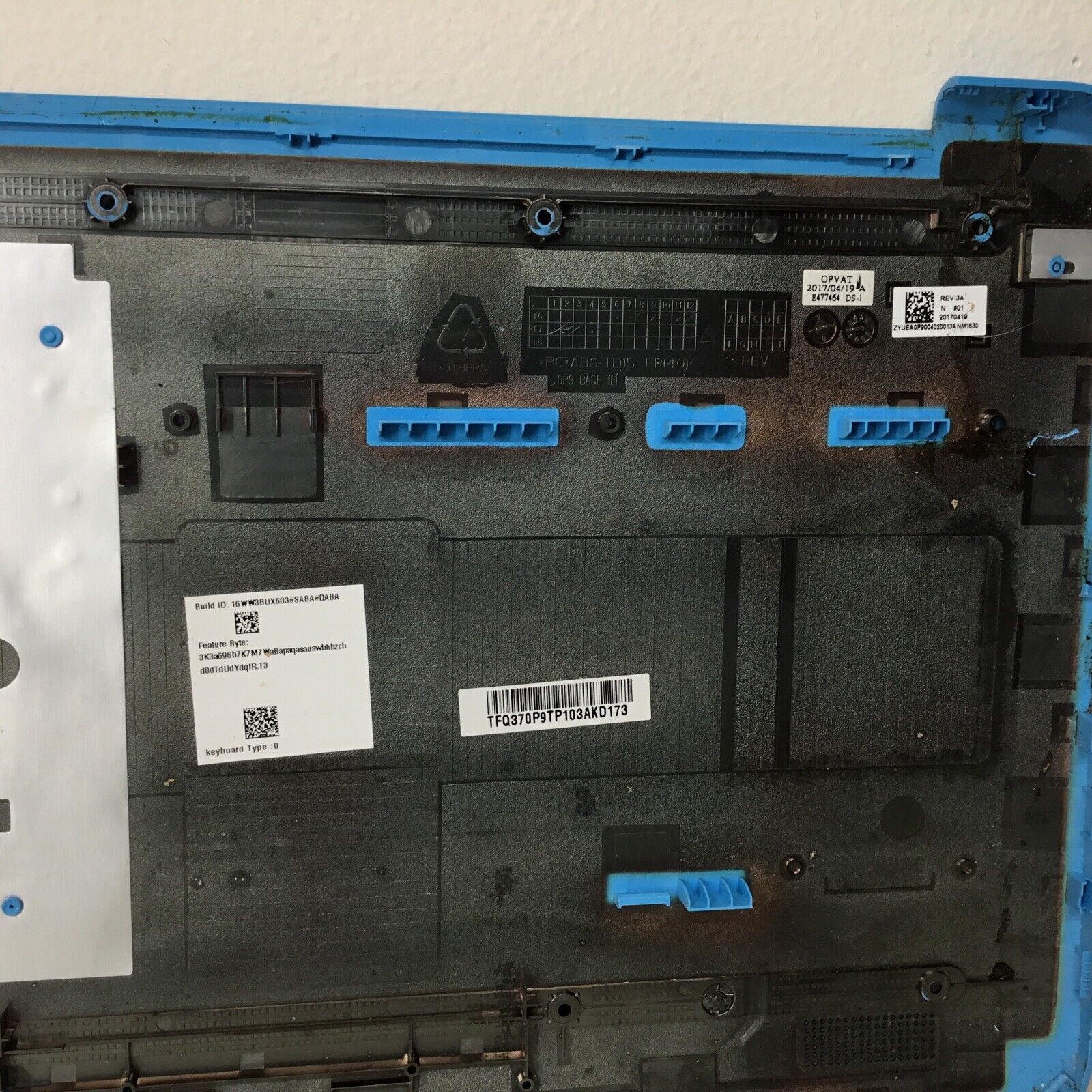 HP Stream 14-AX010WM TPN-Q183 Bottom Cover Case Enclosure Blue