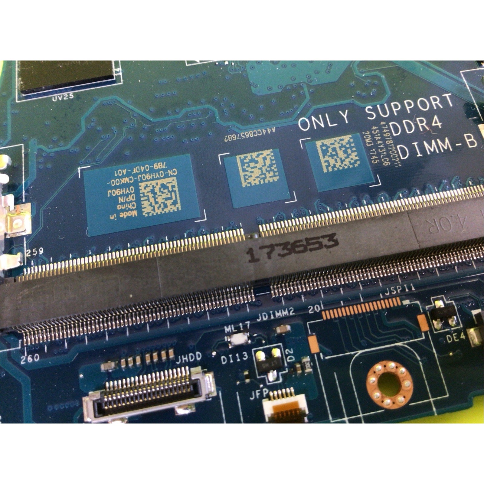 DELL XPS 9560 Motherboard i7-7700HQ 2.80Ghz NVIDIA GTX 1050 YH90J LA-E331P