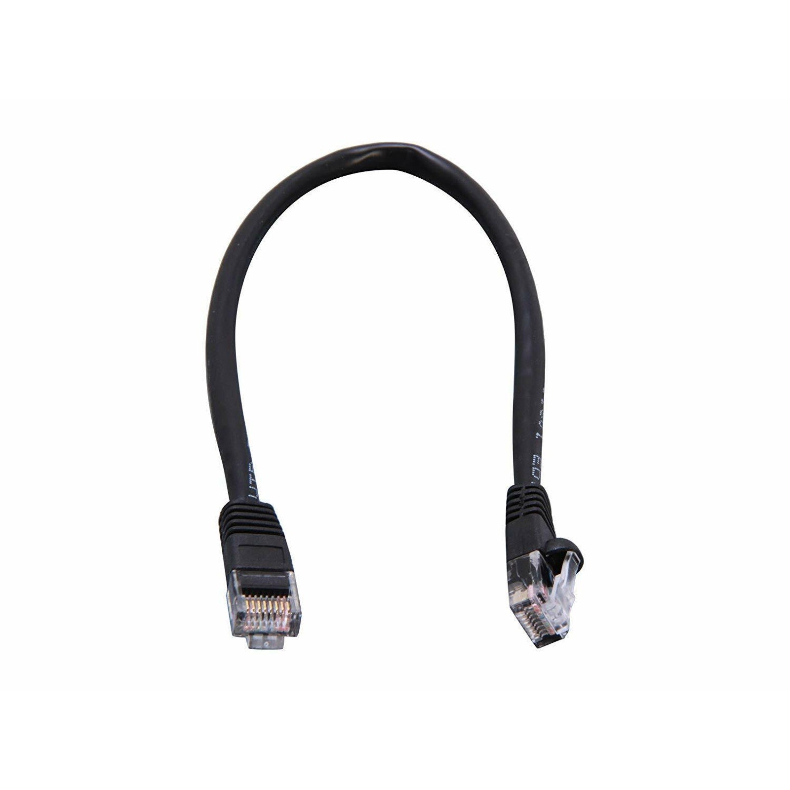 Coboc 1ft Cat5e 24AWG Snagless Ethernet Patch Cable, Black - 1 Foot