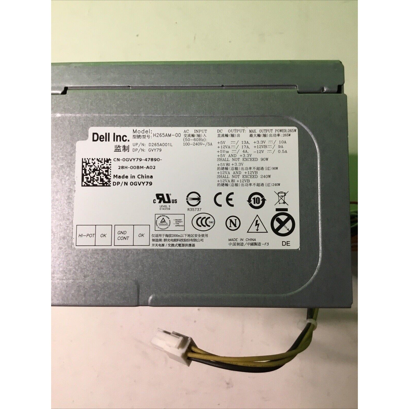 Dell H265AM-00 Power Supply 265W GVY79