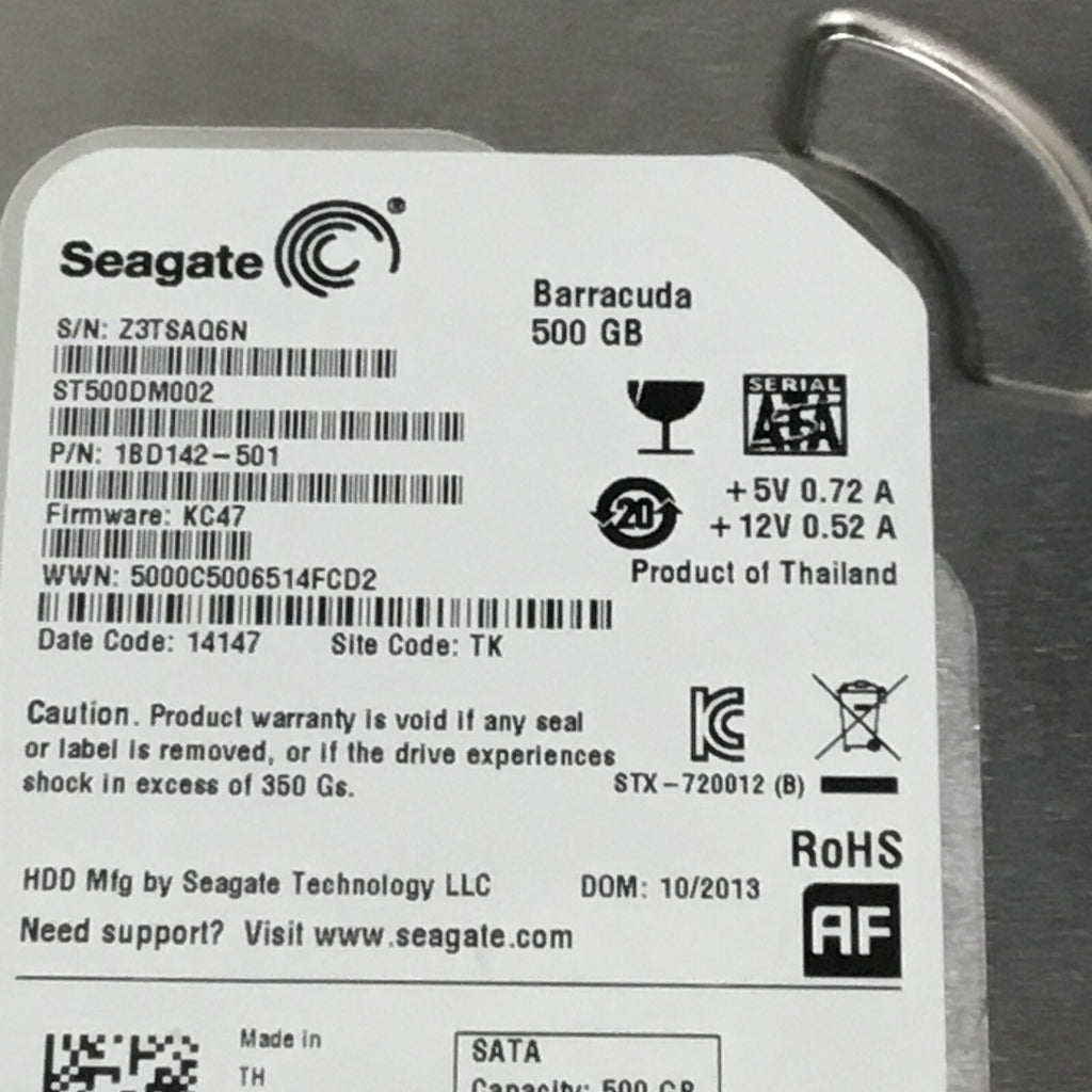 Seagate Barracuda ST500DM002 500 GB SATA III 3.5 in Desktop Hard Drive