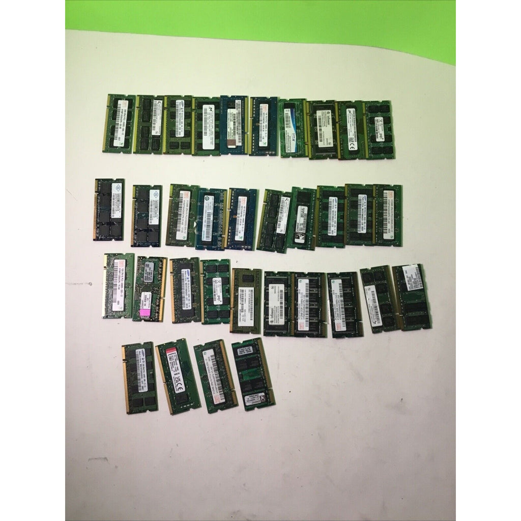 Lot of (34) Mixed Brands 512M 1GB 2GB PC/PC2 Laptop Ram Memory