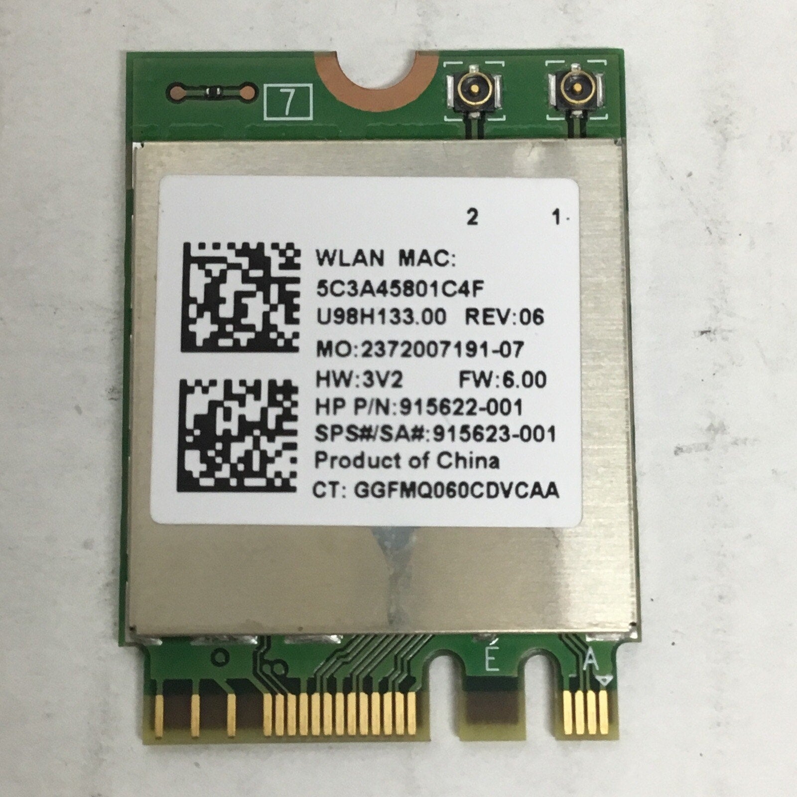 HP Probook 450 G6 Laptop Bluetooth Wireless WiFi Card 915622-001 U98H133.00