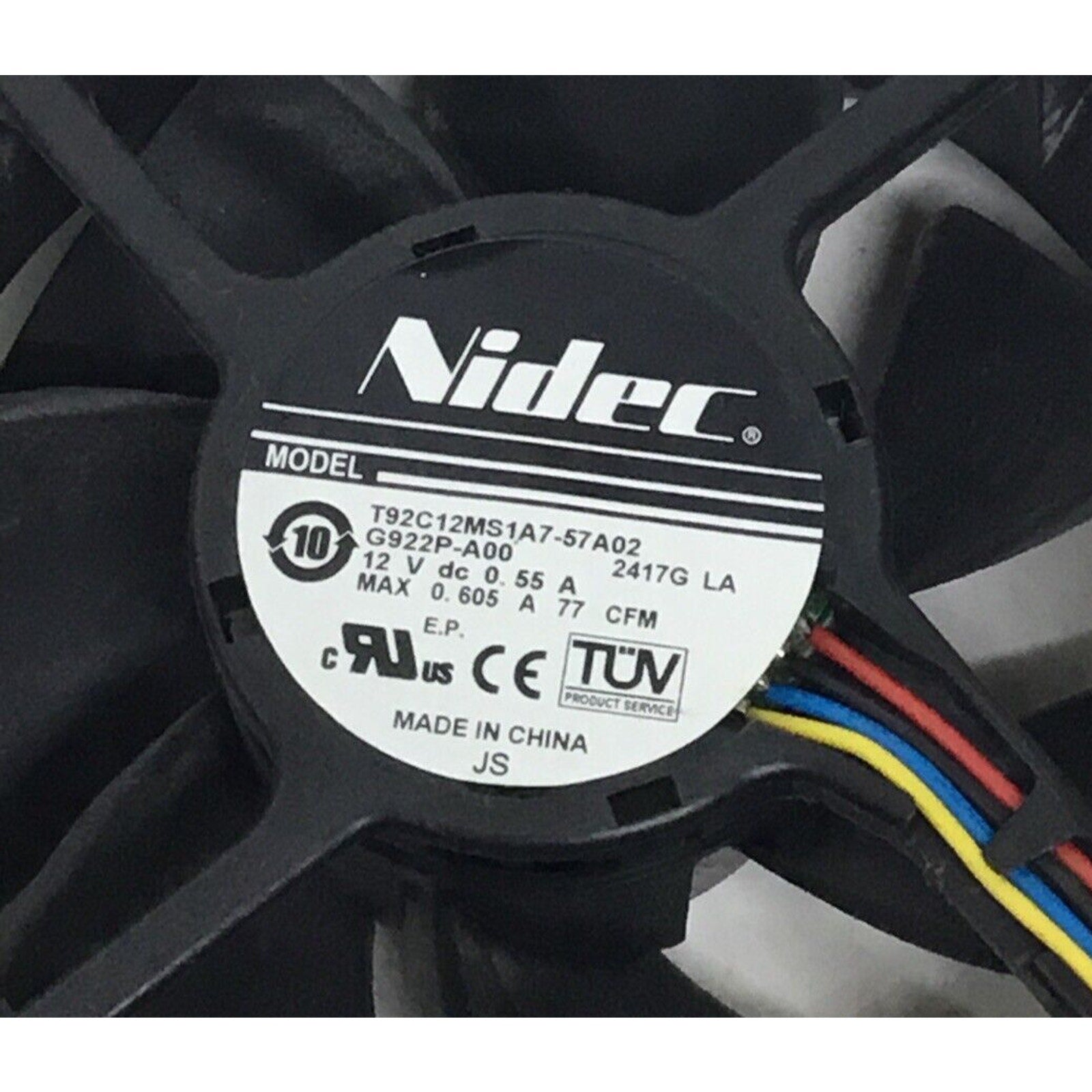 Nidec T92C12MS1A7-57A02 5 Pin 12V DC 0.55A 92mm Case Cooling Fan