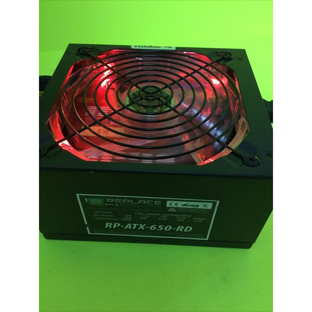 Replace Red LED Power Supply RP-ATX-650W-GN 650W ATX Power Supply