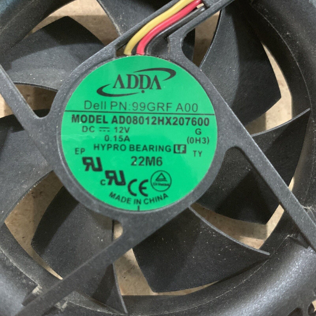 ADDA AD08012HX207600 DC12V 0.15A 99GRF A00 Dell Cooling Fan
