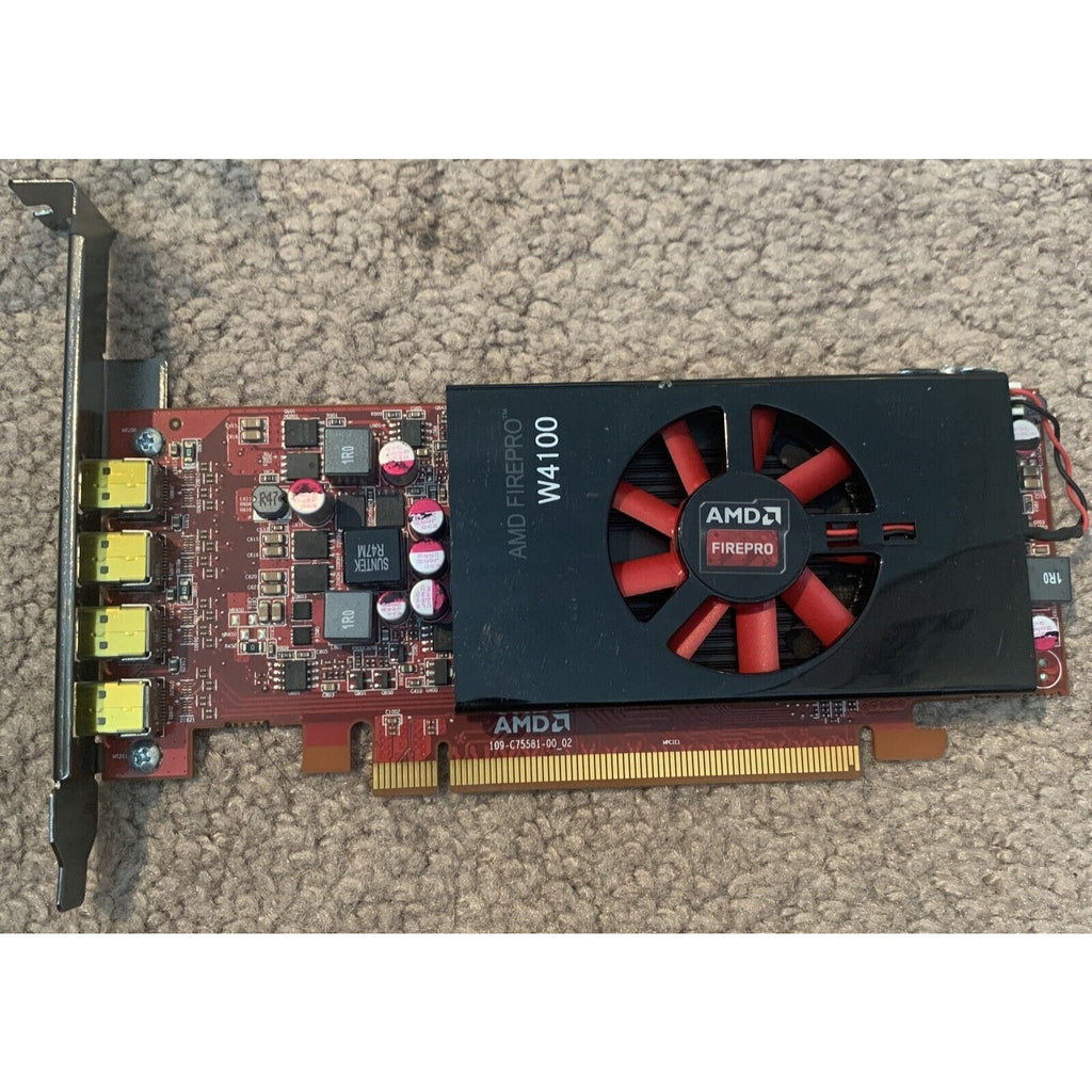 AMD FIREPRO W4100 2GB GDDR5 QUAD PCIE X16 3.0 VIDEO CARD 25D14 / 025D14