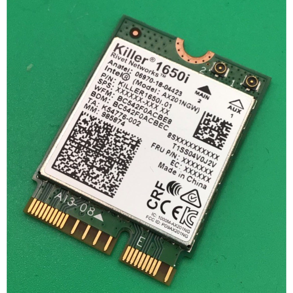 Intel Killer 1650i Wireless Wi-Fi 6 Bluetooth 5 AX201NGW ND6M1 0ND6M1