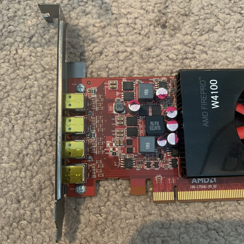 AMD FIREPRO W4100 2GB GDDR5 QUAD PCIE X16 3.0 VIDEO CARD 25D14 / 025D14