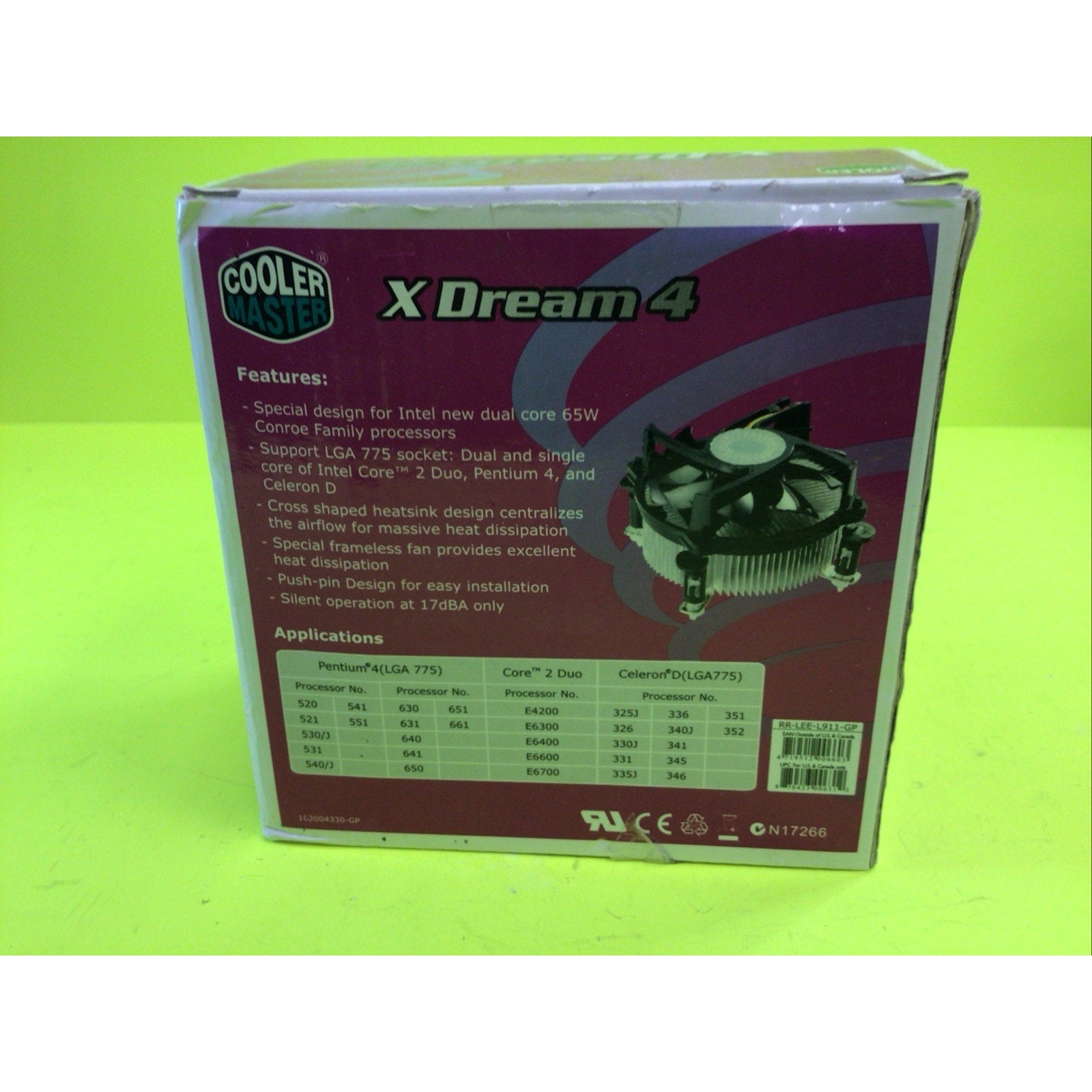 Cooler Master X Dream 4 LGA CPU Cooler and Fan RR-LEE-L911-GP