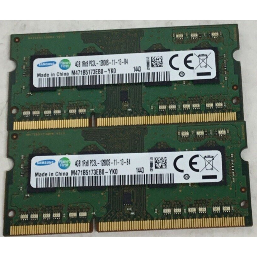 LOT OF 2 Samsung 4GB 1Rx8 PC3L-12800S DDR3 Laptop Memory Ram M471B5173EB0-YK0