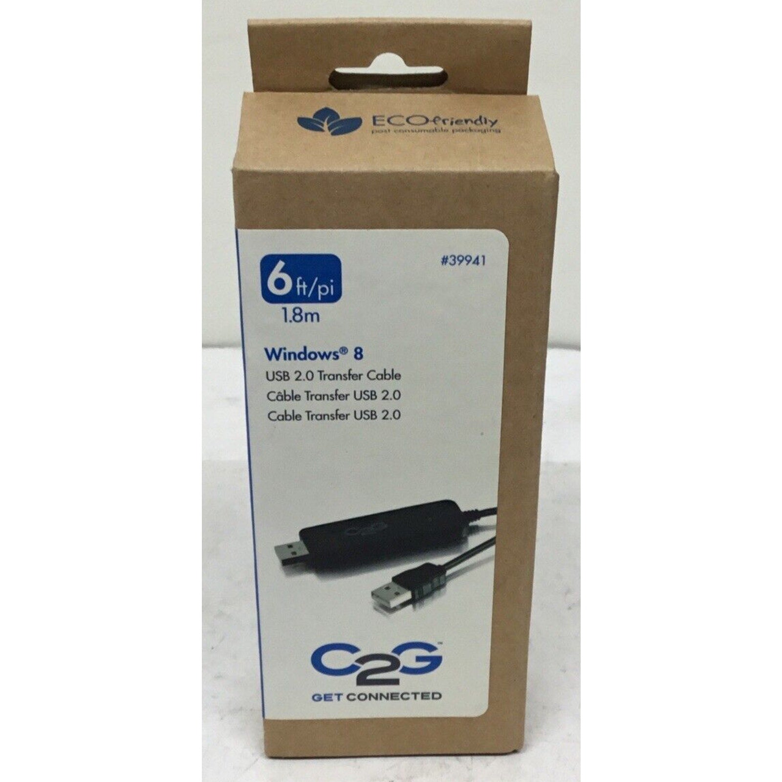 C2G 39941 Black USB 2.0 Windows Driverless File Transfer and Sync Cable