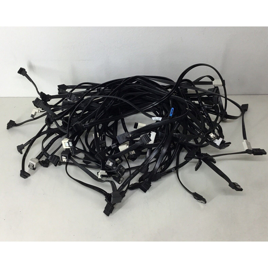 Lot Of 50 - SATA SSD/HDD Data Cable Straight to Rt Angle Mix Length - Black