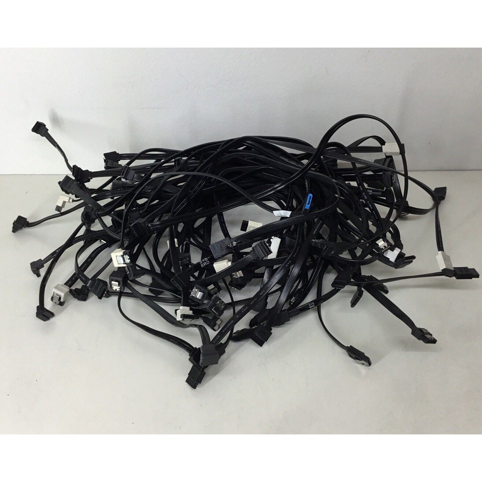 Lot Of 50 - SATA SSD/HDD Data Cable Straight to Rt Angle Mix Length - Black