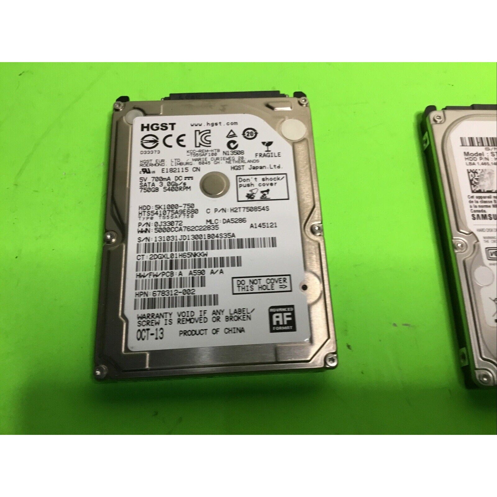 750gb HDD 2.5 Sata HGST Samsung Lot of 2