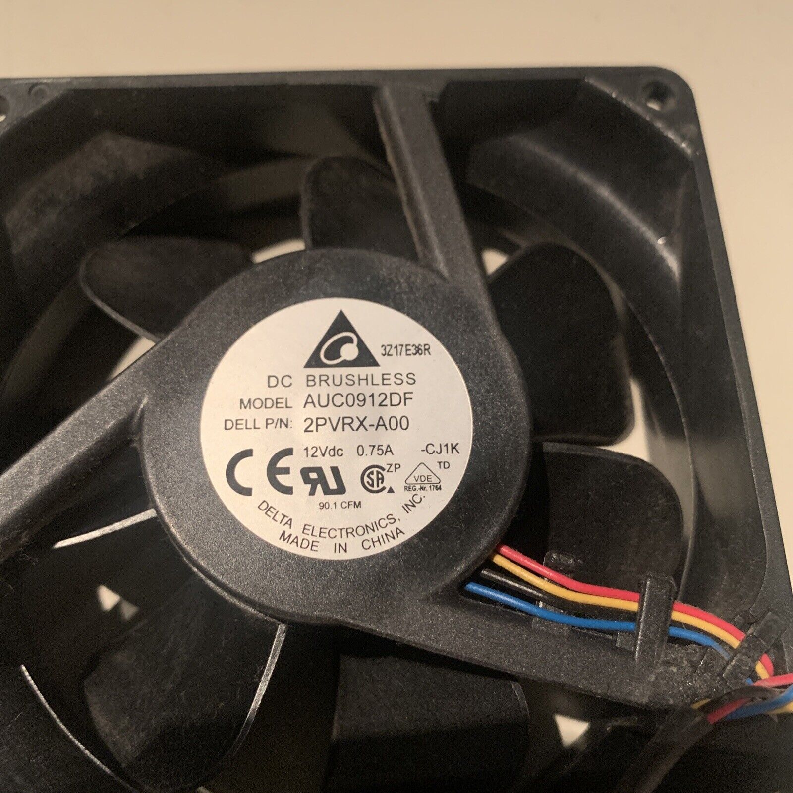 Dell 02PVRX T7810 Front System Cooling Fan AUC0912DF 90x32mm 2PVRX-A00