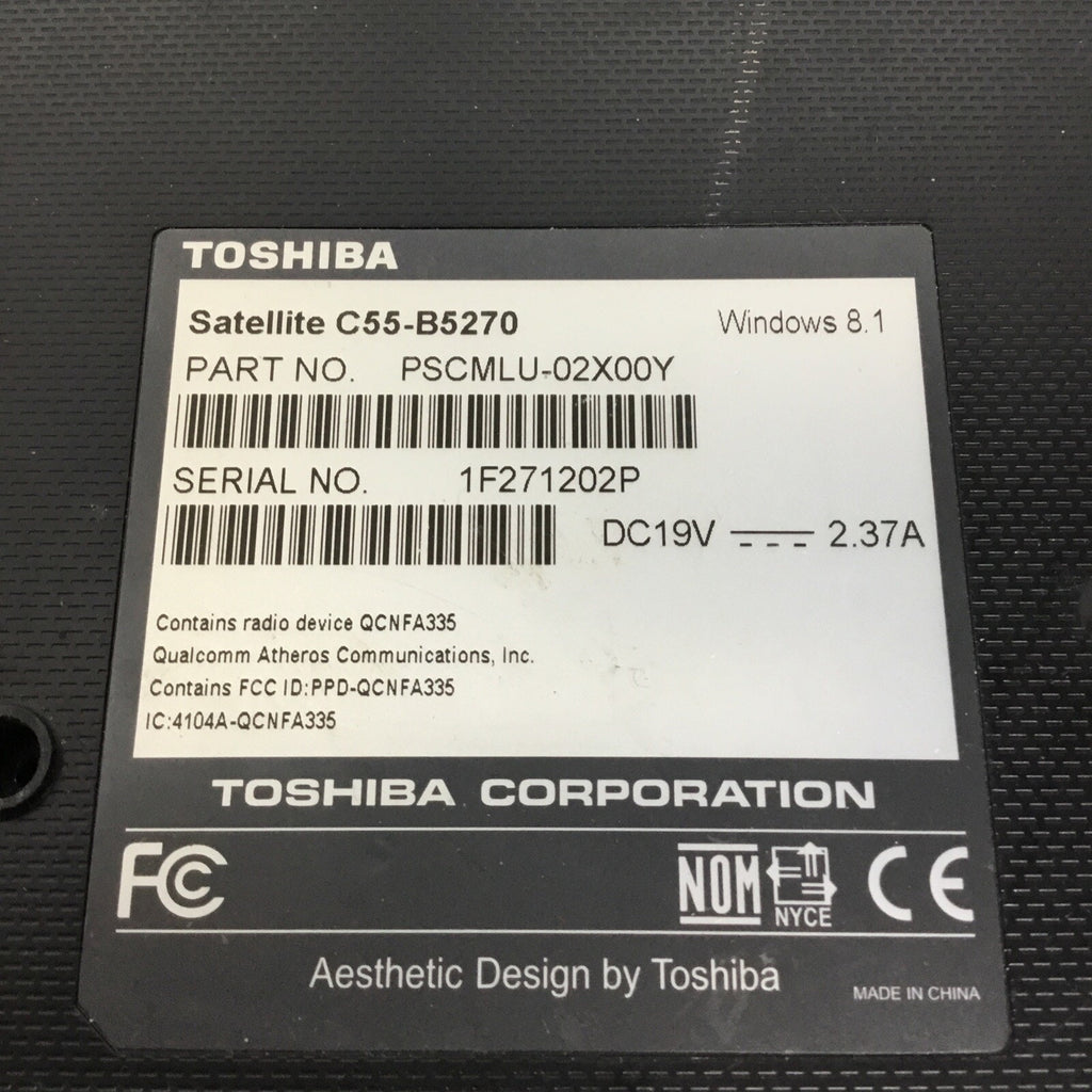 Toshiba C55-B5270 Laptop FOR PARTS READ DESC