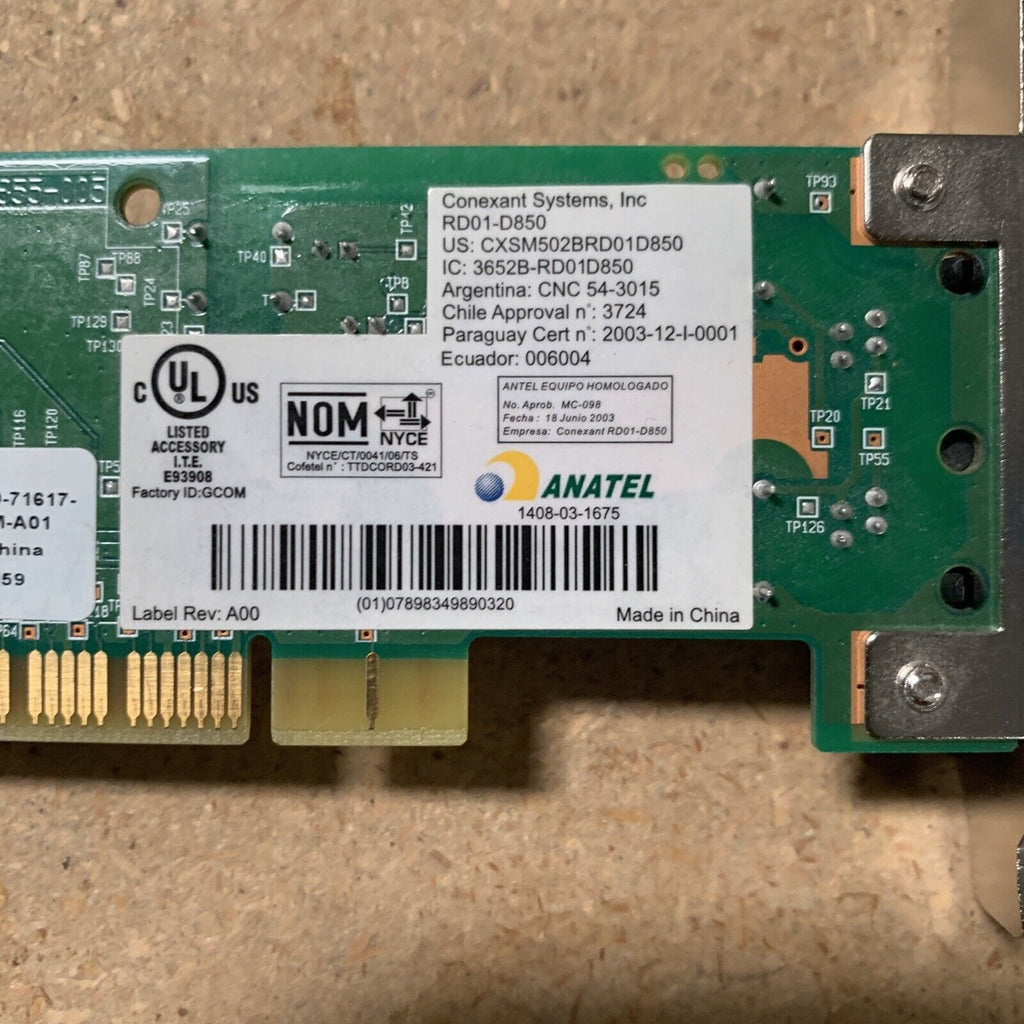 Dell Conexant 56K V.92 data PCI modem RD01-D850 FF959 - Low Profile Bracket Only