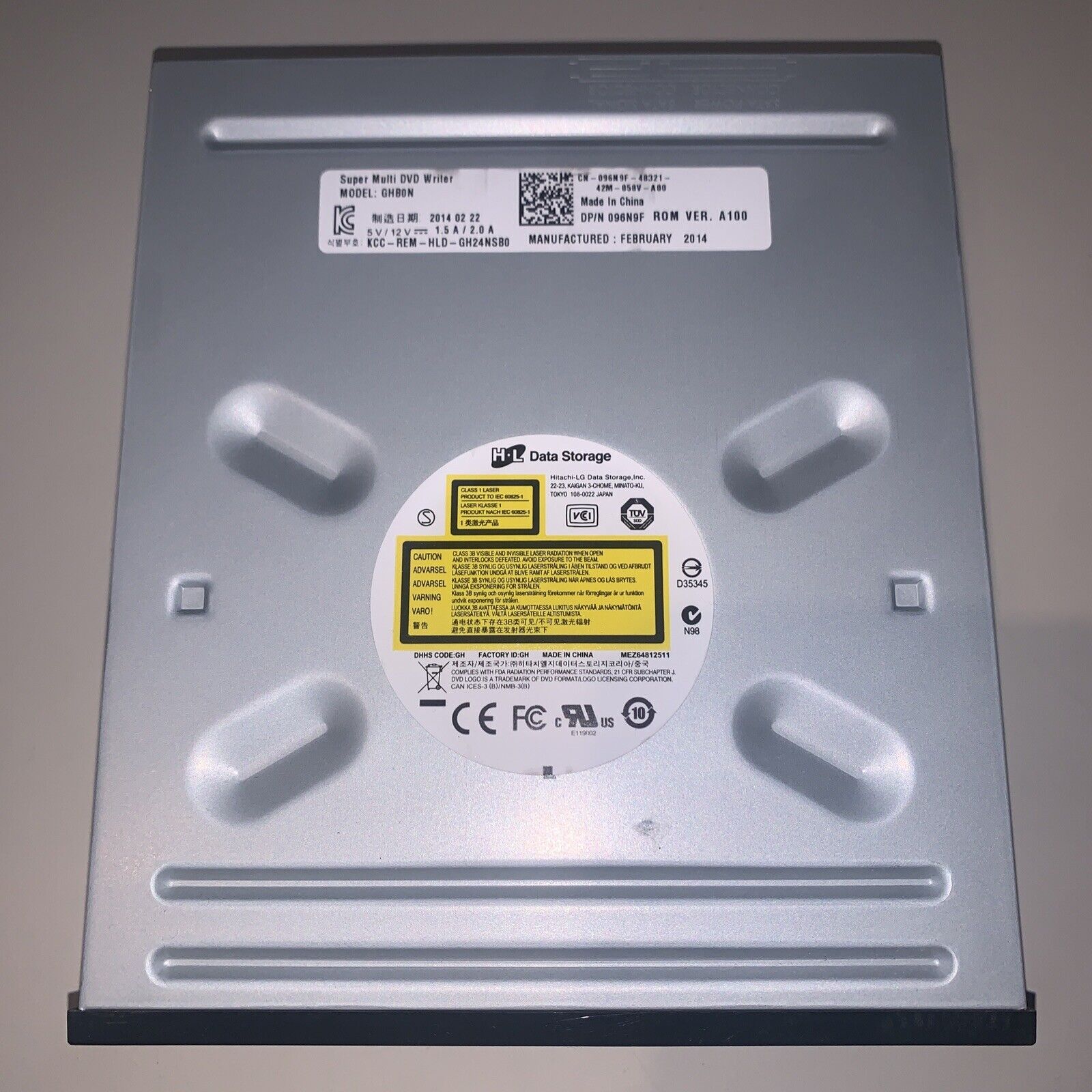 HL DATA STORAGE GHB0N DVD Writer SATA Optical Drive Dell P/N 96N9F 096N9F