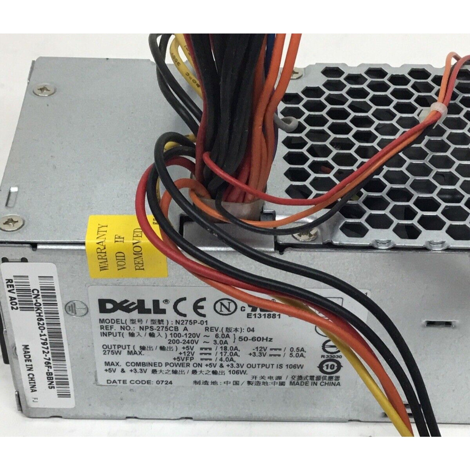 Dell power supply N275P-01 Ref. No. NSP-275CB-A good condition