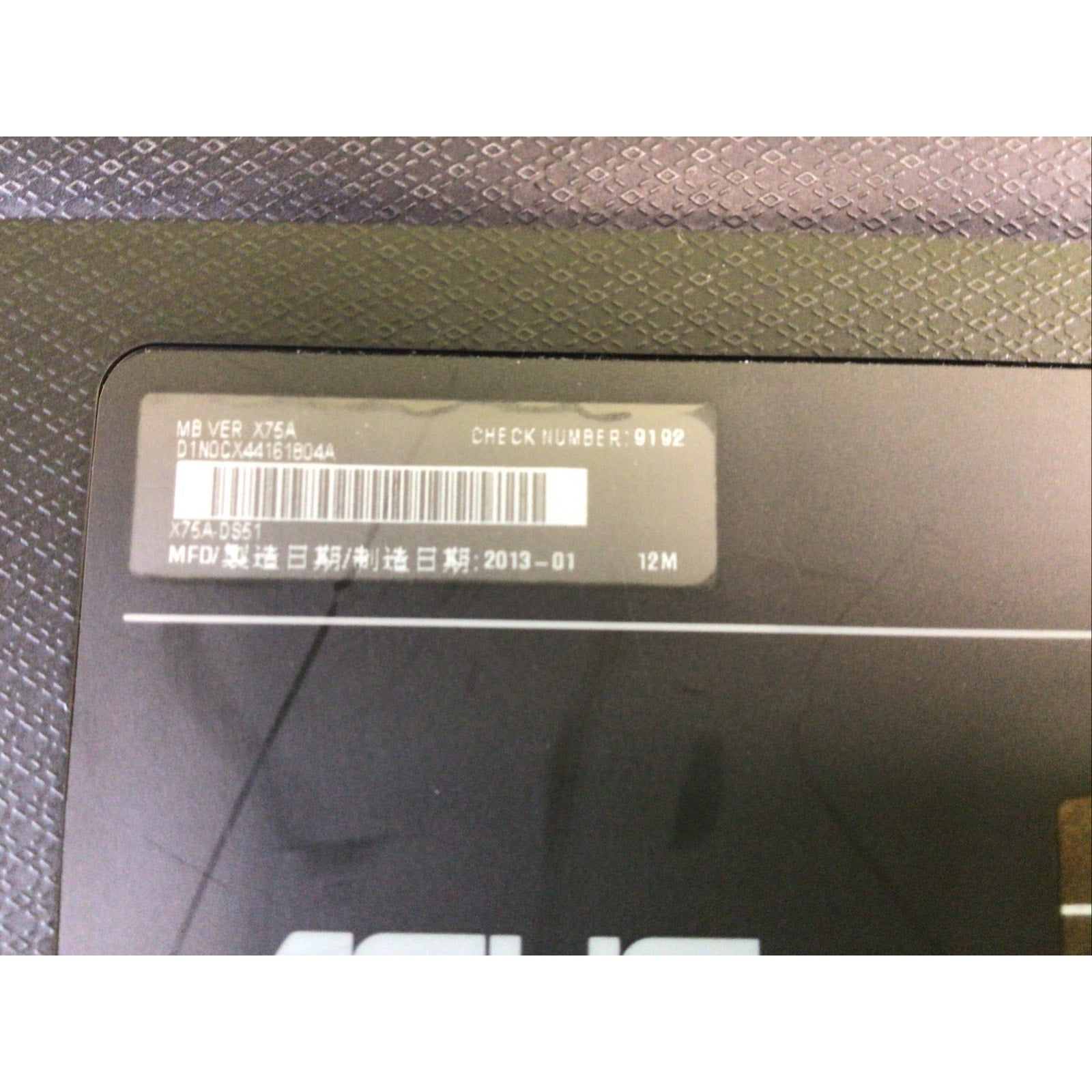 ASUS X75A Series Bottom Housing Cover