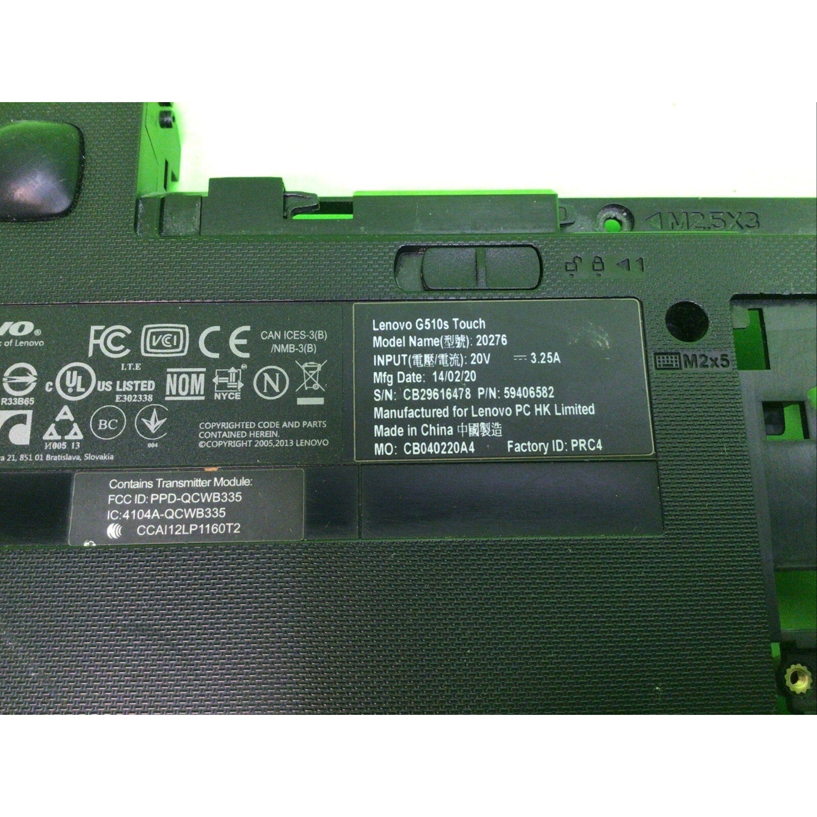 Lenovo G510S Touch Bottom Cover AP0YB000H30Y