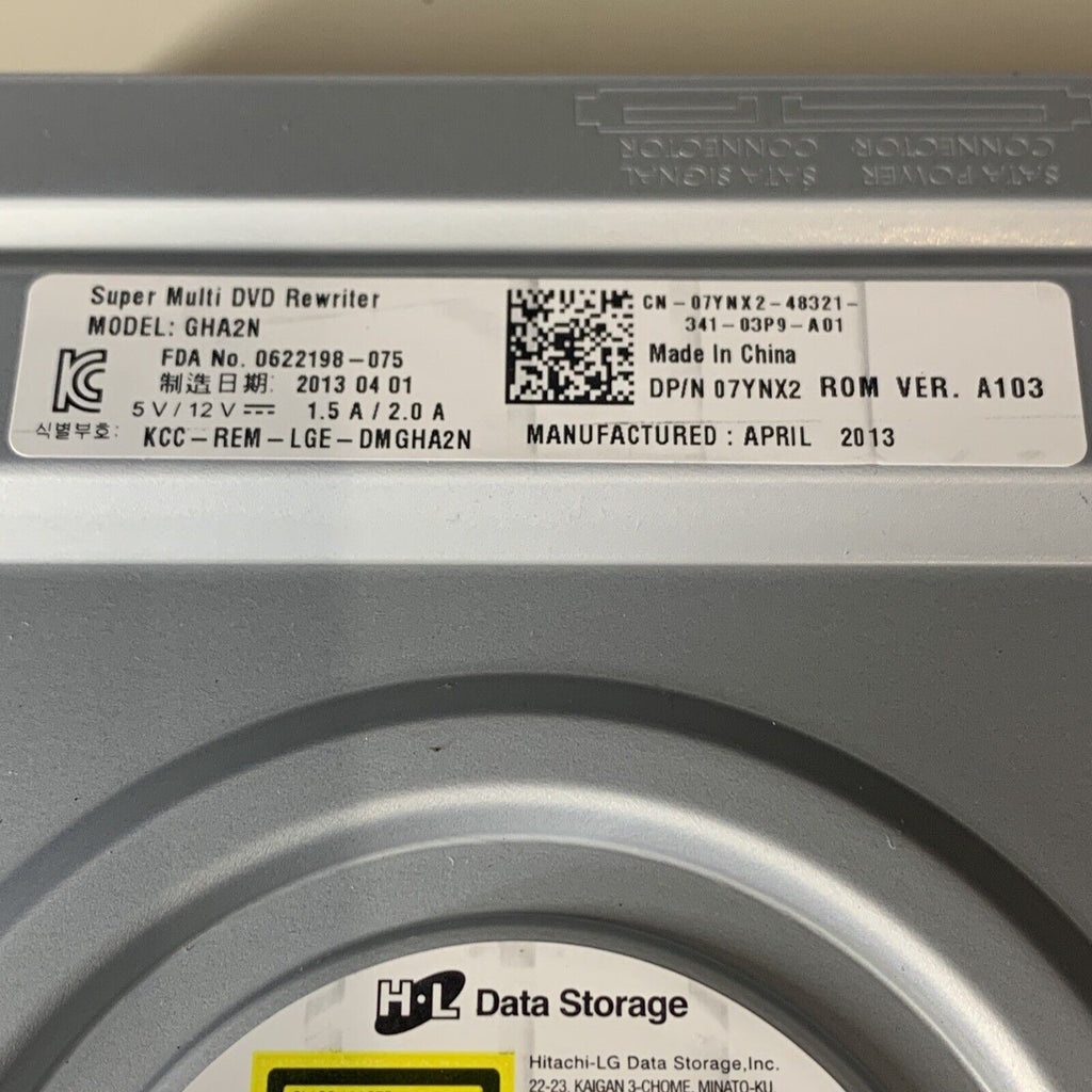 Dell Hitachi Super Multi DVD RW GHA2N SATA Writer Burner Drive 07YNX2