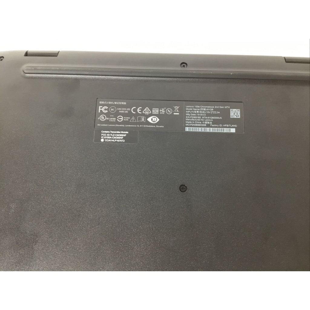 Lenovo 100e Chromebook MTK 81QB 11.6" MediaTek 8173C 2.10GHz 4GB RAM 16GB