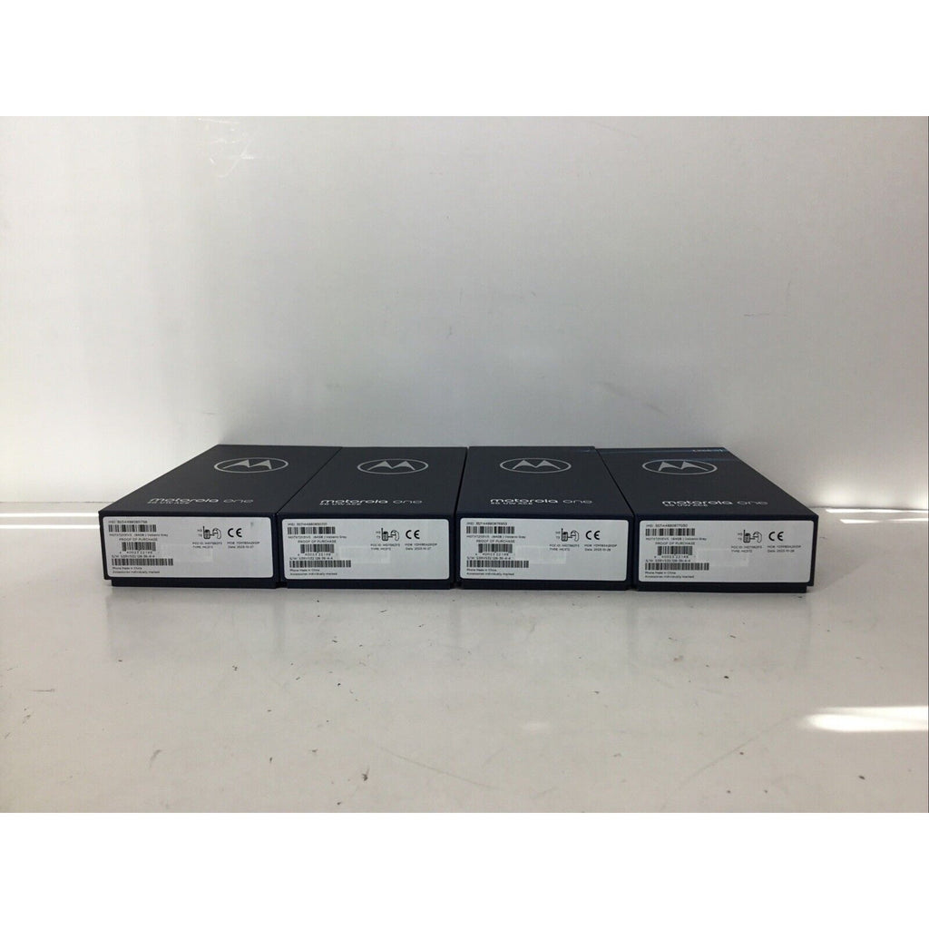 Lot of 4-Motorola One 5G UW Ace 64GB Volcanic Gray BOX ONLY