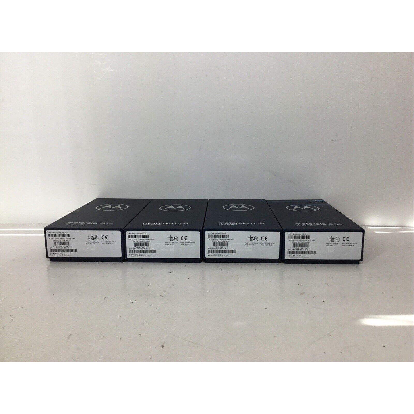 Lot of 4-Motorola One 5G UW Ace 64GB Volcanic Gray BOX ONLY