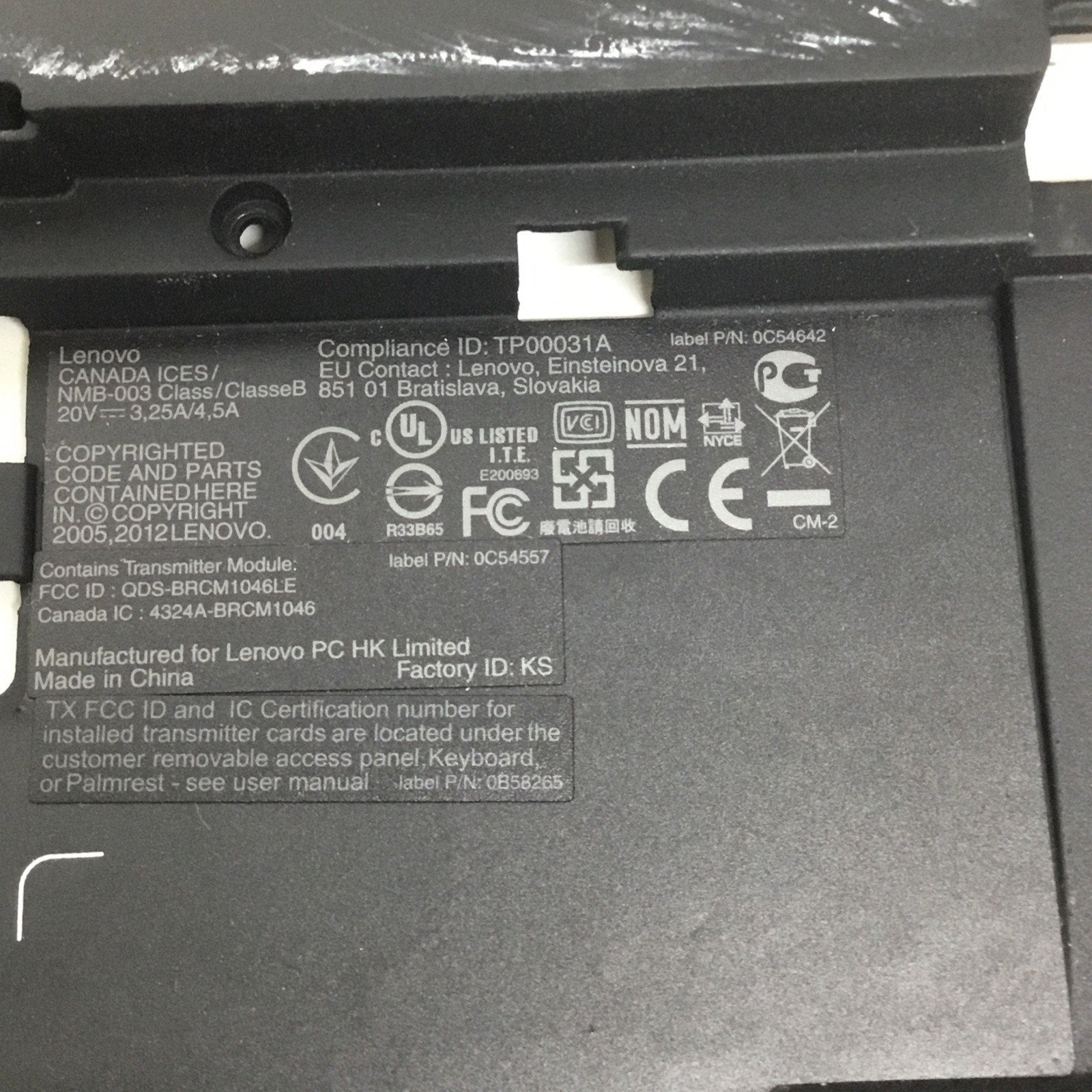 LENOVO THINKPAD T430s BOTTOM CASING COVER 60.4QZ01.002 04W3492 04W3501