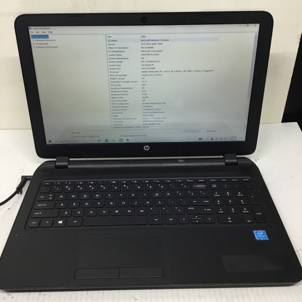 HP 15-F222WM Windows 10 Home 15.6 Inch Intel Pentium N3710 4GB DDR3 Touchscreen